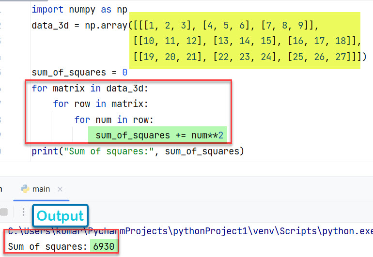 Трехмерный массив Python numpy sum