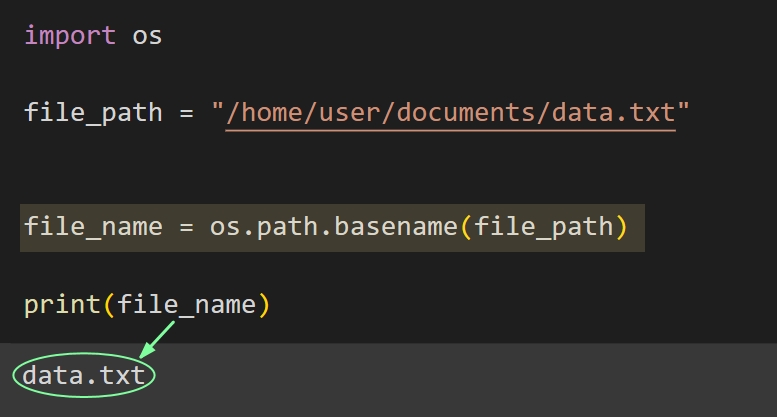 Имя файла Python с использованием модуля Os
