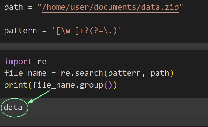 Python получает имя файла с помощью регулярного выражения